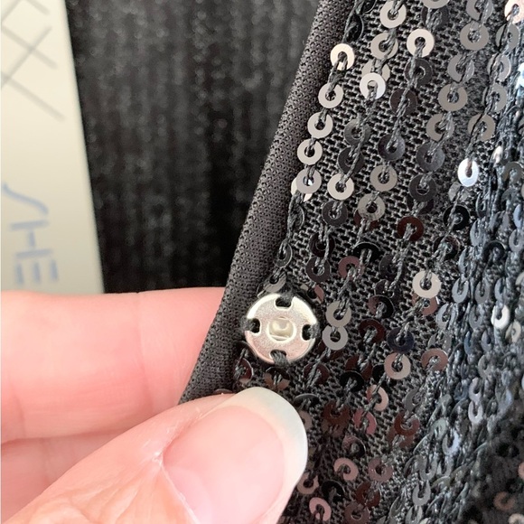 She + Sky Sequin Long Sleeve Belted Romper - Picture 11 of 12